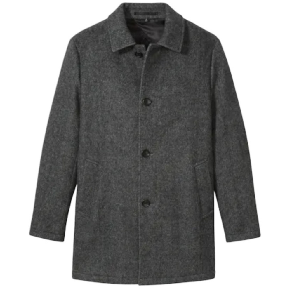 Bonobos Italian Wool Car Coat in Textured Charcoal and Slim